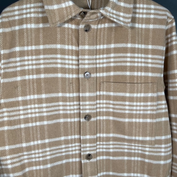 H&M Premium Wool Blend Shirt Jacket Beige / Checked OVERSIZED fit Size Small - Picture 4 of 11